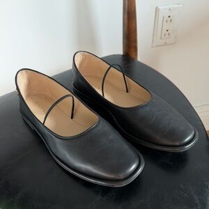 Coach Black Emilia Leather Flats